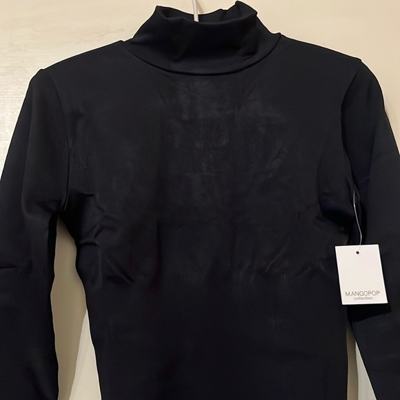 NWT mangopop turtleneck tummy control thong longsleeve bodysuits seamless ribbed - Picture 2 of 4
